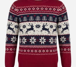 Sweter Świąteczny dla chłopca burgundowo granatowy